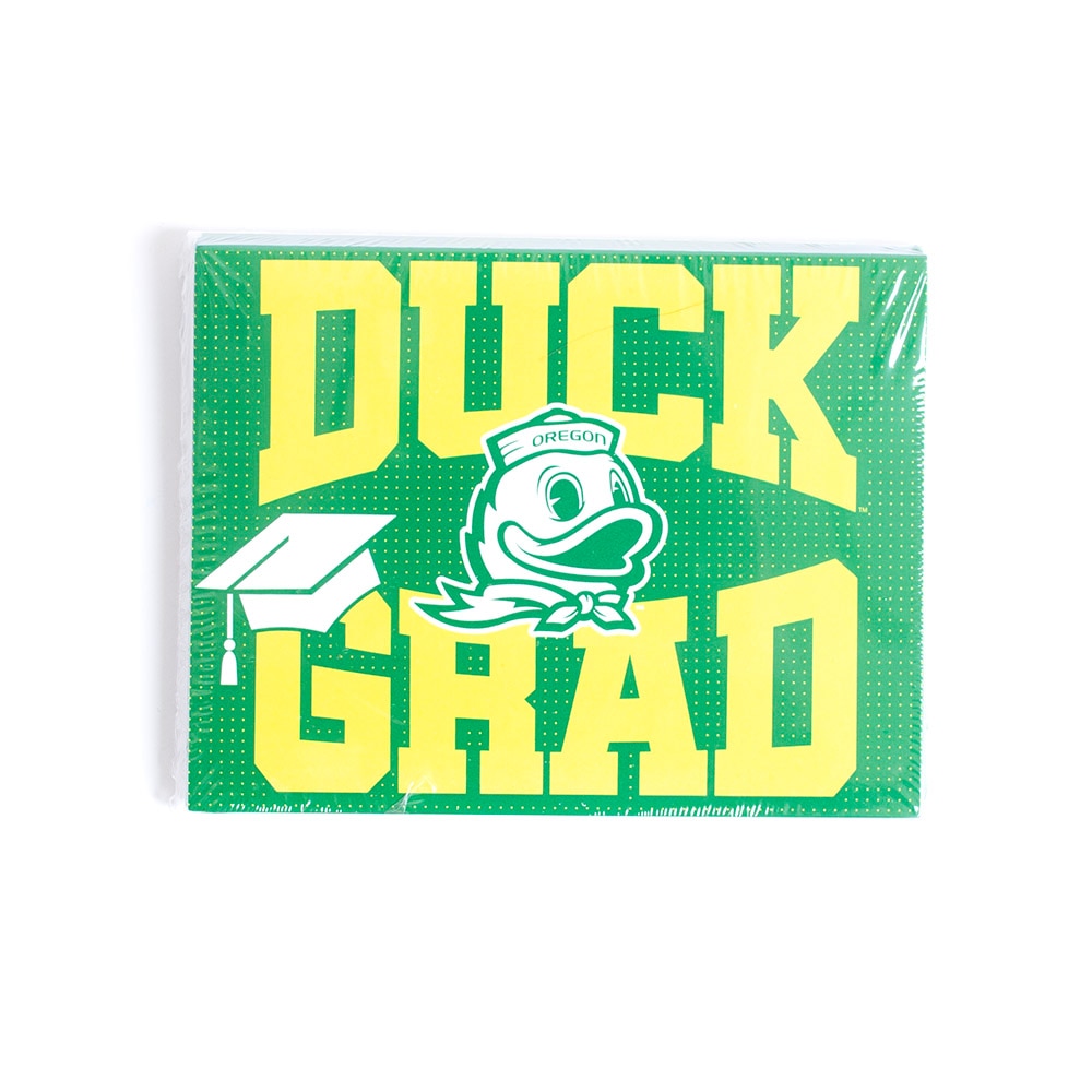 Ducks Spirit, Green, Blank Cards, Grad, Mascot Duck, 10 pack, 801318